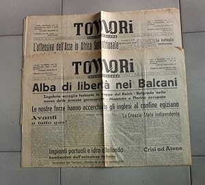 TOMORI; quotidiano fascista d'Albania , EDIZIONE ITALIANA - anno primo 1941 (numeri 23 del 11 apr...