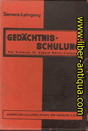 Imagen del vendedor de Gedchtnisschulung - Siemens Lehrgang - Lektionen 1 bis 10, a la venta por Antiquariat Liber Antiqua