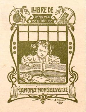 Immagine del venditore per Exlibris fr Ramona Monsalvatje. Klischedruck von Joaquin Renart. venduto da Antiquariat Heinz Tessin