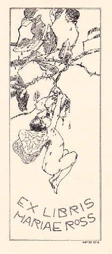 Bild des Verkufers fr Exlibris fr Maria Ross. Klischedruck von A.Ross. zum Verkauf von Antiquariat Heinz Tessin