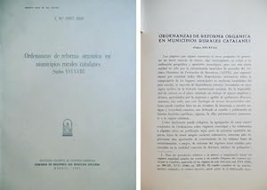 Imagen del vendedor de Ordenanzas de reforma orgnica en municipios rurales catalanes durante los Siglos XVI al XVIII. a la venta por Hesperia Libros