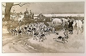THE FALLOWFIELD HUNT - THE DEATH. Fox hunting scene, drawn by Cecil Aldin for