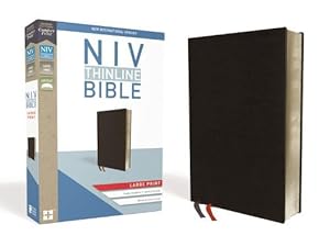 Imagen del vendedor de NIV, Thinline Bible, Large Print, Bonded Leather, Black, Red Letter Edition, Comfort Print (Leather) a la venta por Grand Eagle Retail