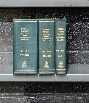 Bild des Verkufers fr Internal Revenue Cumulative Bulletins. 1922 to 1926 in 3 volumes zum Verkauf von The Lawbook Exchange, Ltd., ABAA  ILAB