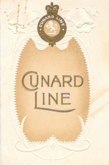 CUNARD LINE - R.M.S. AQUITANIA.; [Private Dinner for] Mrs. J. W. Finch & Party