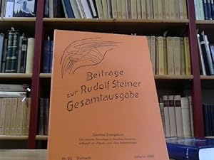 Bild des Verkufers fr Beitrge zur Rudolf Steiner Gesamtausgabe - Nr. 92 zum Verkauf von BuchKaffee Vividus e.K.