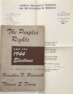 The people's rights and the 1944 elections: a comparative record, Franklin D. Roosevelt vs. Thoma...