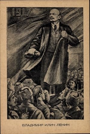 Künstler Ansichtskarte / Postkarte Wladimir Iljitsch Lenin, 1917, Soldaten