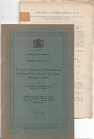 Image du vendeur pour The Food of Indigenous and Non-Indigenous Freshwater Fish in Victoria, with Special Reference to Trout. Victoria Fisheries and Game Department, Fisheries Pamphlet No. 2. August, 1945. mis en vente par City Basement Books