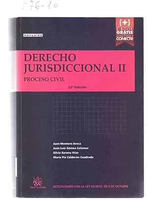 Imagen del vendedor de DERECHO JURISDICCIONAL II - PROCESO CIVIL - a la venta por Libreria 7 Soles