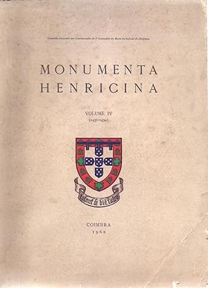 Imagen del vendedor de MONUMENTA HENRICINA, VOLUME IV (1431-1434), COIMBRA 1962 a la venta por Libreria 7 Soles