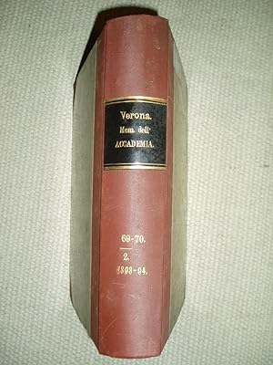 Memorie dell'Accademia d'agricoltura, arti e commercio di Verona : Vol. LXIX : Fasc. 2 ; & LXX : ...