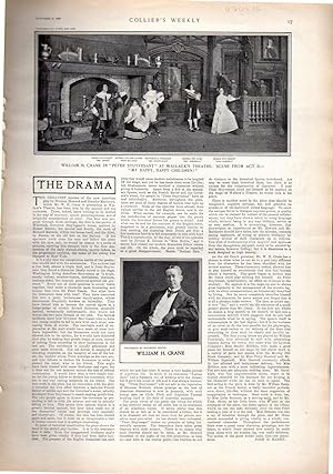 Bild des Verkufers fr PRINT: "Drama: William H. Crane".story & photoengraving from Collier's Weekly October 21, 1899 zum Verkauf von Dorley House Books, Inc.