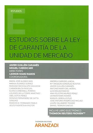 Imagen del vendedor de ESTUDIOS SOBRE LA LEY DE GARANTA DE LA UNIDAD DE MERCADO a la venta por Vuestros Libros