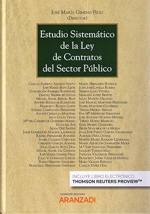 Image du vendeur pour ESTUDIO SISTEMTICO DE LA LEY DE CONTRATOS DEL SECTOR PBLICO mis en vente par Vuestros Libros