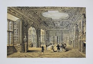 Fine Original Lithotint Illustration of The Gilt Room at Holland House in Middlesex. By C. F. Ric...