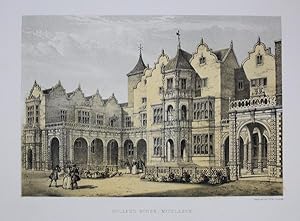 Fine Original Lithotint Illustration of Holland House in Middlesex. Published By Chapman and Hall...