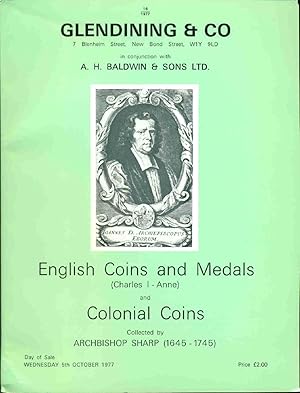 English Coins and Medals (Charles I -Anne) and Colonial Coins collectd by Archbishop Sharp (1645-...