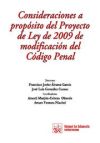 Image du vendeur pour Consideraciones a propsito del Proyecto de Ley de 2009 de modificacin del Cdigo Penal mis en vente par AG Library