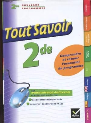 Image du vendeur pour Tout savoir 2de mis en vente par Le-Livre