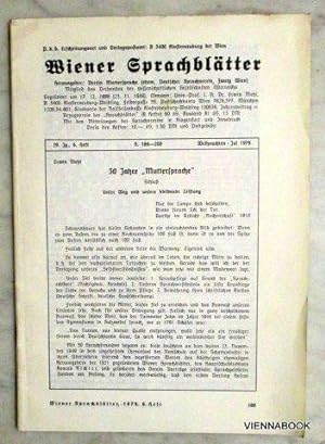 Wiener Sprachblätter. Zeitschrift für gutes Deutsch.HEFT 6 1979,29.Jahrgang