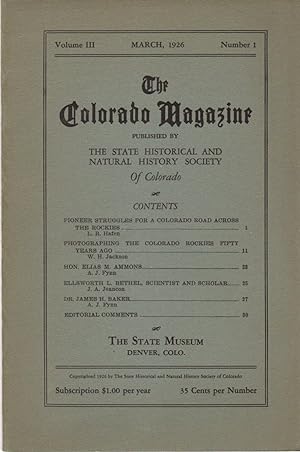 The Colorado Magazine, Vol. III, No. 1, March 1926