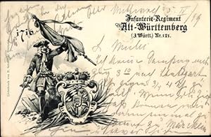 Litho Infanterie Regiment Alt Württemberg, 3. Württ. Nr. 121, Wappen