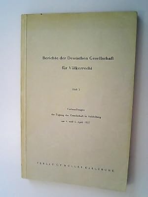 Imagen del vendedor de Berichte der Deutschen Gesellschaft fr Vlkerrecht, Heft 2 a la venta por Antiquariat Bookfarm