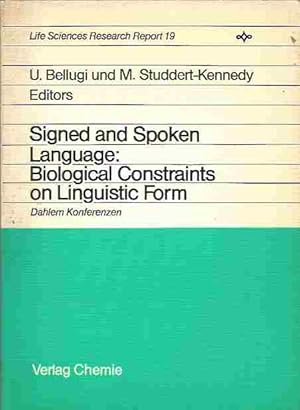 Immagine del venditore per Signed and Spoken Language Biological Constraints on Linguistic Form venduto da Walden Books