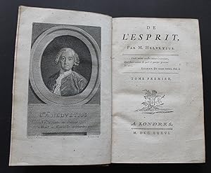 Imagen del vendedor de De L'Homme, de ses Facultes Intellectuelles, et de son education. Two volumes. Together with De L'Esprit, in Two volumes. a la venta por Bristow & Garland