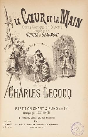 Immagine del venditore per Le C"ur et la Main Opra Comique en 3 Actes Paroles de MM. Nuitter & Beaumont . Partition Chant & Piano net 12 f. Arrange par Lon Roques. [Piano-vocal score] venduto da J & J LUBRANO MUSIC ANTIQUARIANS LLC