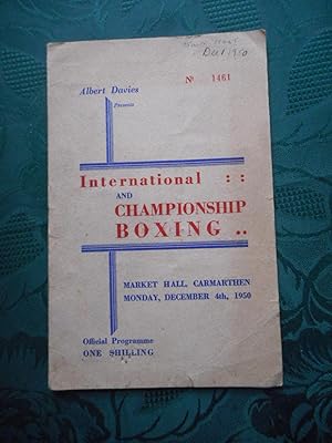 Programme for International & Championship Boxing Including the Heavyweight Contest between Tommy...