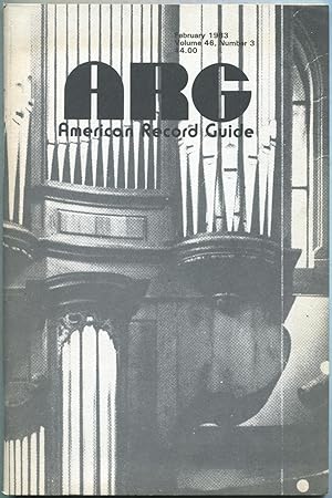 Bild des Verkufers fr ARG: American Record Guide: February 1983, Volume 46, Number 3 zum Verkauf von Between the Covers-Rare Books, Inc. ABAA