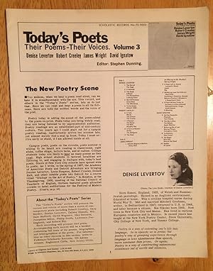 Bild des Verkufers fr Today's Poets. Their Poems - Their Voices. Volume 3. The New Poetry Scene. zum Verkauf von Lucky Panther Books