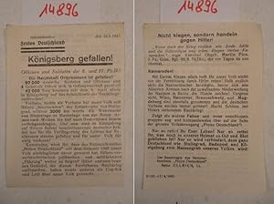 Flugblatt "Königsberg gefallen! Offiziere und Soldaten der 8. und 17. Pz.D.!"