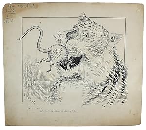 Original 1897 Tammany Tiger Political Cartoon by F.K. Houston