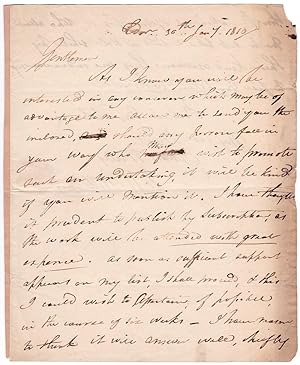 1810 Autograph Letter Signed by Hugh William Williams (1773-1829), Landscape Painter