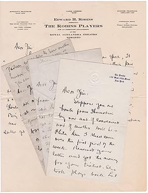 [Four c.1910s Autograph Letters Signed from Edward Haas Robins, American Stage and Film Actor, Ca...