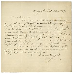 1849 Autograph Letter Signed by Theodore Dwight seeking recommendations for his Dwight's American...