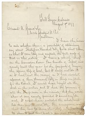 1877 Autograph Letter Signed by a Texas Rancher, Scoundrel, and Officer Charles T. Witherell, 1st...