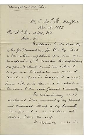 1863 Autograph Letter Signed by Princeton Theological Seminary Director, John Michael Krebs