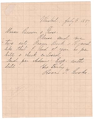 Image du vendeur pour 1889 Autograph Letter Signed by Rose T. Cook, Author and Poet mis en vente par Ian Brabner, Rare Americana (ABAA)