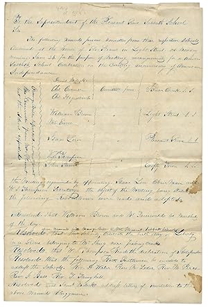 Manuscript Resolutions to Organize a Fourth of July Procession ca. 1843, in Columbia County, Penn...