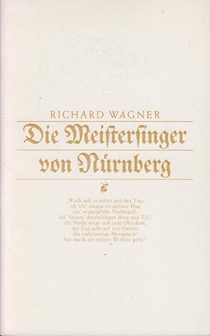 Immagine del venditore per Die Meistersinger von Nrnberg (Programmheft). venduto da Allguer Online Antiquariat