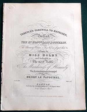 Terence's Farewell To Kathleen. A Ballad sung by Miss Dolby and dedicated to the Marchioness of N...