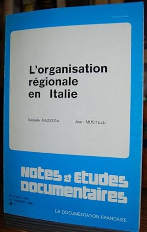 Imagen del vendedor de L'ORGANISATION REGIONALE EN ITALIE a la venta por Fbula Libros (Librera Jimnez-Bravo)