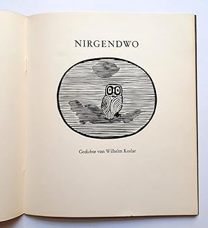 Seller image for Nirgendwo - Deutsche Lyrik/Gedichte. Illustriert mit Holzschnitten von Jochem Pechau - Gedruckt in 250 nummerierten und handsignierten Exemplaren: Nummer 221 for sale by Verlag IL Kunst, Literatur & Antiquariat