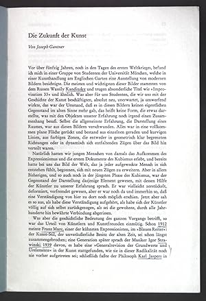 Bild des Verkufers fr Die Zukunft der Kunst; Sonderdruck aus: Internationale Katholische Zeitschrift; zum Verkauf von books4less (Versandantiquariat Petra Gros GmbH & Co. KG)