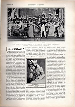 Bild des Verkufers fr PRINT: "The Drama: Julia Arthur".story and photoengraving from Collier's Weekly; November 11, 1899 zum Verkauf von Dorley House Books, Inc.