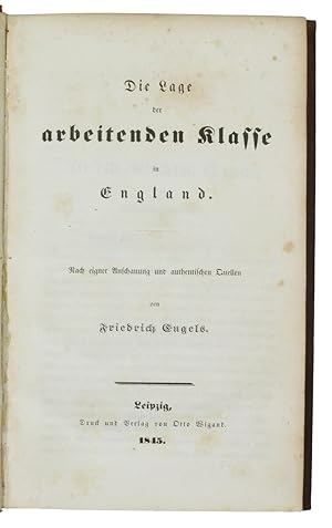 Bild des Verkufers fr Die Lage der arbeitenden Klasse in England. zum Verkauf von Antiquariat INLIBRIS Gilhofer Nfg. GmbH